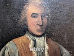 Portrait Homme XVIIIe Siècle Huile Sur Toile Ancienne Époque Louis XVI