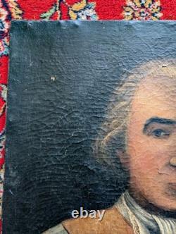 Portrait Homme XVIIIe Siècle Huile Sur Toile Ancienne Époque Louis XVI