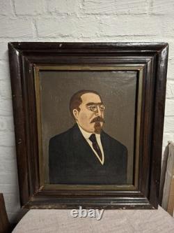 Portrait ancien Joseph Wauters J. B. Jonet huile sur toile / Antique oil painting