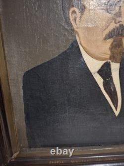 Portrait ancien Joseph Wauters J. B. Jonet huile sur toile / Antique oil painting