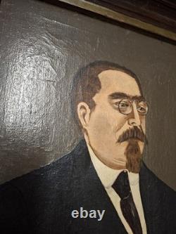 Portrait ancien Joseph Wauters J. B. Jonet huile sur toile / Antique oil painting