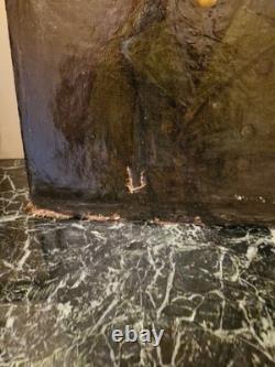 Portrait ancien huile sur toile Représentant Un Homme XIX Ème S