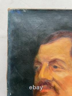 Portrait d'homme, huile sur toile, tableau ancien, peinture, fin XIXe