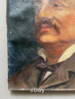 Portrait d'homme, huile sur toile, tableau ancien, peinture, fin XIXe