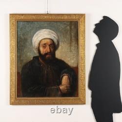 Portrait d'un Arabe au Turban Tableau Ancien Huile sur Toile XIXe Siècle