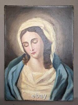 Portrait de Alix Payen tableau ancien huile sur toile / France, debut XXeme