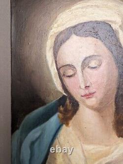 Portrait de Alix Payen tableau ancien huile sur toile / France, debut XXeme