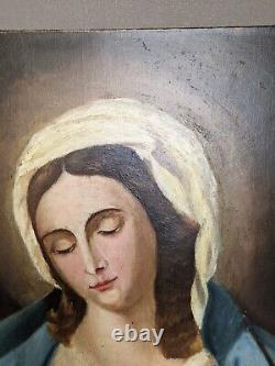 Portrait de Alix Payen tableau ancien huile sur toile / France, debut XXeme