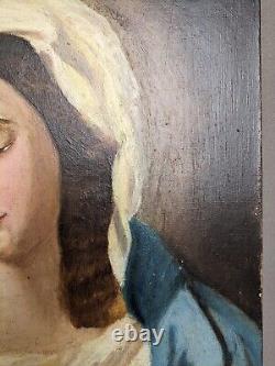 Portrait de Alix Payen tableau ancien huile sur toile / France, debut XXeme