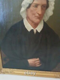 Portrait de femme ancien, huile sur toile, époque XIX ème s
