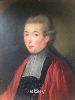 Portrait de magistrat homme noble huile sur toile ancien XVIII avocat