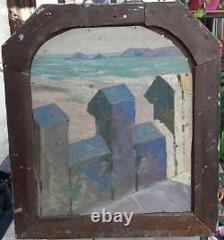 ROBERT DEVAUX Tableau ancien -huile sur bois- L'homme qui pleure