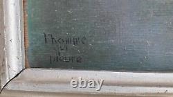 ROBERT DEVAUX Tableau ancien -huile sur bois- L'homme qui pleure