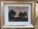 Ravissant Tableau Ancien Huile Sur Très Fin Carton. Paysage Avec Beau Cadre