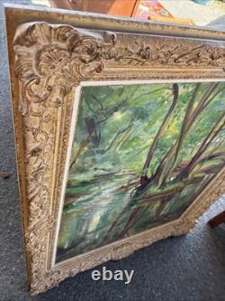 Reine Cimière Huile sur toile 1964 Tableau signé Cadre ancien École française