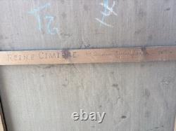 Reine Cimière Huile sur toile 1964 Tableau signé Cadre ancien École française