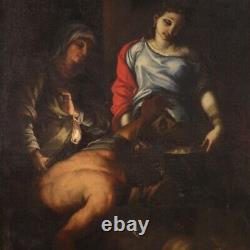 Salomé avec la tête du Baptiste ancien tableau huile sur toile peinture 600