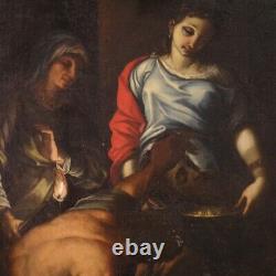 Salomé avec la tête du Baptiste ancien tableau huile sur toile peinture 600