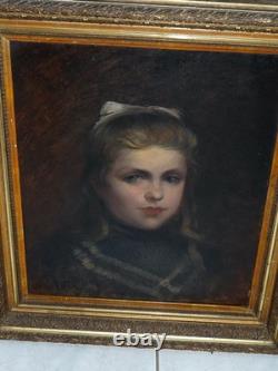 Superbe ancien tableau peinture huile sur toile femme signé Emile Auguste Wery