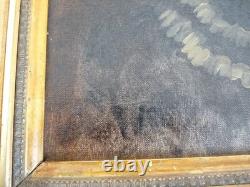 Superbe ancien tableau peinture huile sur toile femme signé Emile Auguste Wery