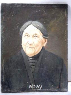TABLEAU ANCIEN PEINTURE PORTRAIT HUILE SUR BOIS Signé TABLEAU ANCIEN PEINTURE PORTRAIT HUILE SUR BOIS Signé