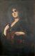 Tableau Ancien 1908 Portrait Femme Musique Musicienne A Restaurer 121 X 75 Cm