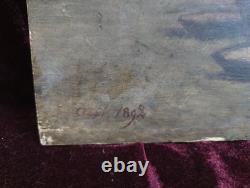 Tableau Ancien Antique Peinture Icone Huile Religieuse Jesus Portrait XIX 19th