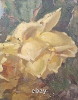 Tableau Ancien Bouquet de Fleurs Huile sur toile Nature Morte XIXème