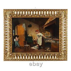 Tableau Ancien Copie par Gaetano Chierici Huile sur Toile'900