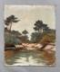 Tableau Ancien, Etang, Sud Ouest De La France, Huile Sur Carton, Début Xxe