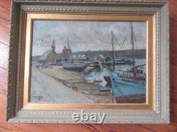 Tableau Ancien Huile Camaret Sur Mer Signe Genettes 1952 Huile Sur Toile