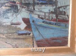 Tableau Ancien Huile Camaret Sur Mer Signe Genettes 1952 Huile Sur Toile