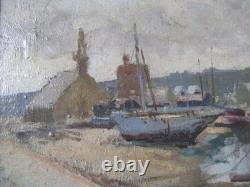 Tableau Ancien Huile Camaret Sur Mer Signe Genettes 1952 Huile Sur Toile