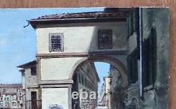 Tableau Ancien Huile Giulia CHELI CAPELLA (1875-1915) Paysage Italie Florence