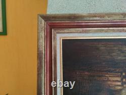 Tableau Ancien Huile Peinture Ecole Francaise Lapin Lievre Fruit Baroque XIX 19