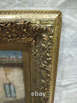 Tableau Ancien Huile Sur Carton Scène De Village