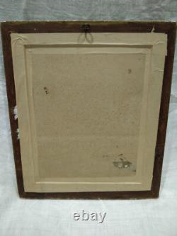 Tableau Ancien Huile Sur Carton Scène De Village