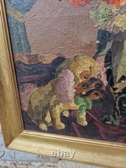 Tableau Ancien Huile Sur Toile Bouquet De Fleurs