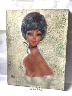 Tableau Ancien Huile Sur Toile Dlg Domergue Pin Up Portrait Femme Elegante Debaz