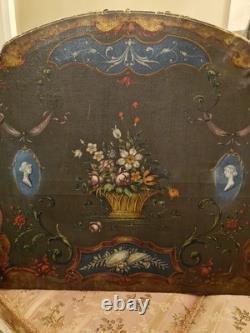 Tableau Ancien, Huile Sur Toile Fleurs XIX Ème S