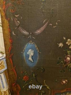 Tableau Ancien, Huile Sur Toile Fleurs XIX Ème S