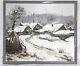 Tableau Ancien Huile Sur Toile Hameau Russe Sous La Neige Signe 1990