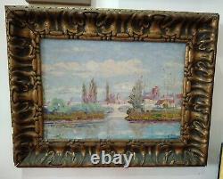 Tableau Ancien Huile Sur Toile Joli Cadre