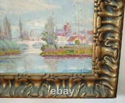 Tableau Ancien Huile Sur Toile Joli Cadre