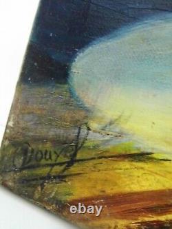 Tableau Ancien Huile Sur Toile Sur Chassis Rouxel Florent Clown Au Saxo Bel Etat