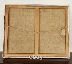 Tableau Ancien Huile sur Toile Scène de Baptême Art Religieux 60x52 cm Vintage