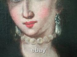 Tableau Ancien Huile sur toile Portrait de femme XIXème