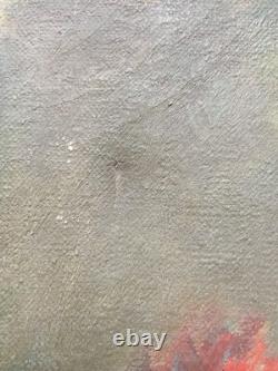Tableau Ancien Impressionniste Bouquet De Fleurs Huile Sur Toile Signature