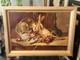 Tableau Ancien. Les Troph&eacute;es De Chasse. Peinture Huile Sur Toile Sign&eacute; M F
