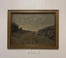 Tableau Ancien Paysage Forestier Et Animaux LOUIS POTTIN 1849-1930